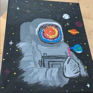 Astronaut acrylic painting on canvas